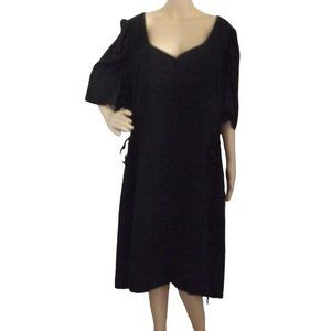 LoveFool Double Laceup Dress Plus Sz 4X Black v-neck button down adjustable 4xl